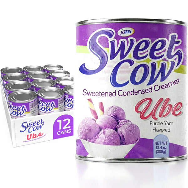 Ube Condensed Milk, 13.40 oz Can (Pack of 12) Jans Sweet Cow