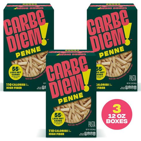 Elbow 8 55% 110 2 Packs 3 Carbe Diem!, Penne & Bundle, Lower Net Carb Pasta with Traditional Flavor & Texture, grams