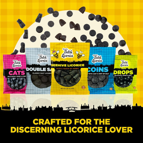 Gustaf's Beehive Dutch Licorice Drops, 5.2oz Bag, Sweet Honey Black Licorice Candy from Netherlands