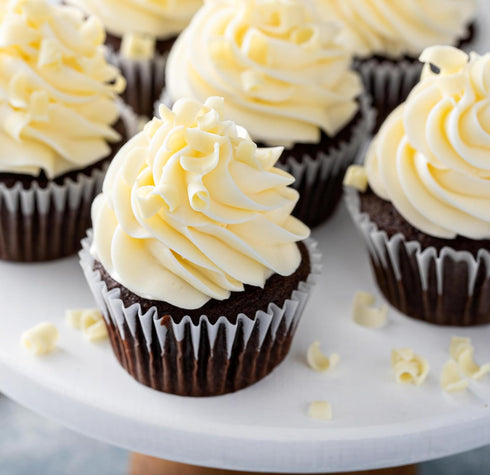 5 oz Pastry Chef's Boutique White Dark Duo Blossom Belgian Chocolate Curl Topping for Cupcake, Hot Cocoa, Ice Cream
