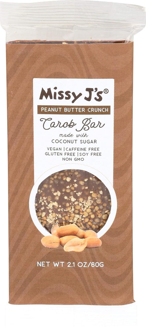 Missy J's Organic Peanut Butter Carob Bar 3 Ounce 2 Pack |