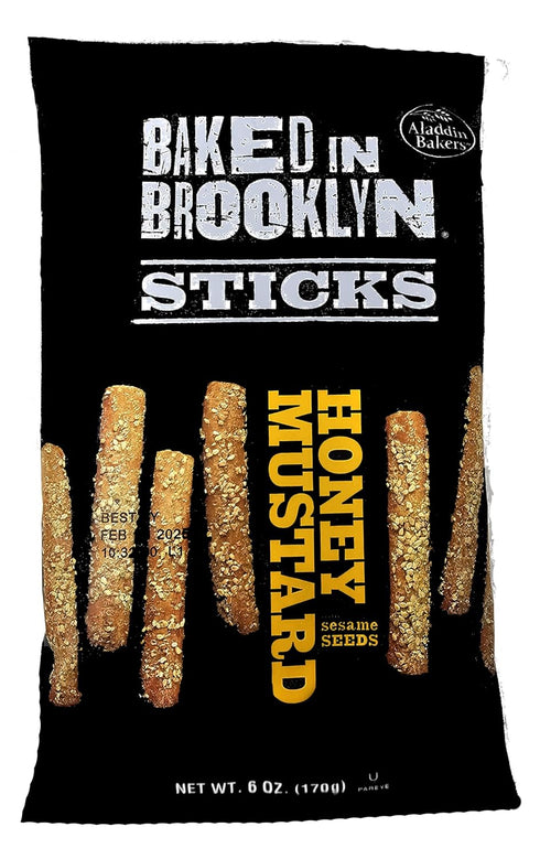 BAKED IN BROOKLYN Honey Honey Mustard Breadsticks with Sesame Seeds - 6 Pack