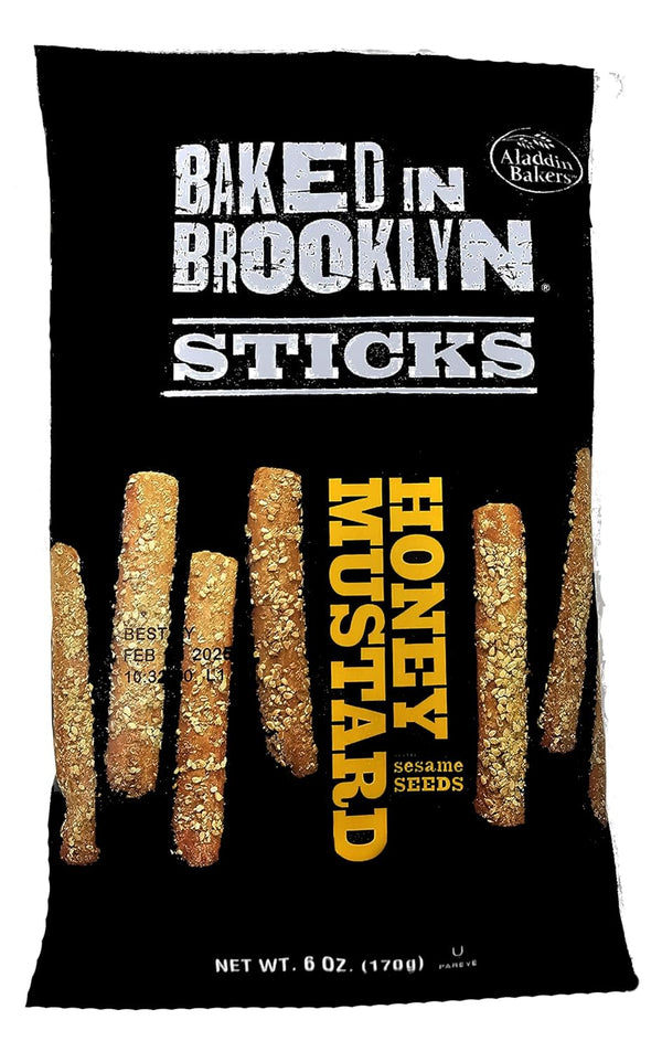 BAKED IN BROOKLYN Honey Honey Mustard Breadsticks with Sesame Seeds - 6 Pack
