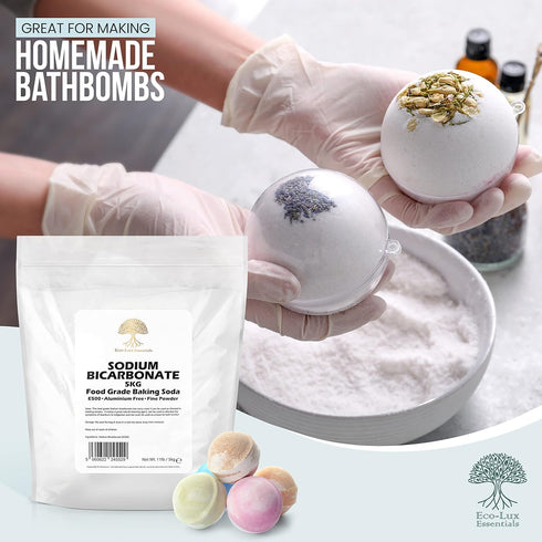 Eco-Lux Essentials (11 lbs.) Swimming Pure Baking Soda, Sodium Bicarbonate Food Grade for Cleaning, Baking, Bath Bombs