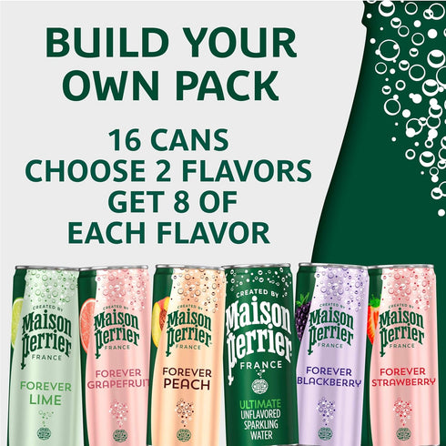 Pack, 11.15 Oz 16-Pack Maison Perrier Build Your Own Variety Sparkling Water, Fl Cans