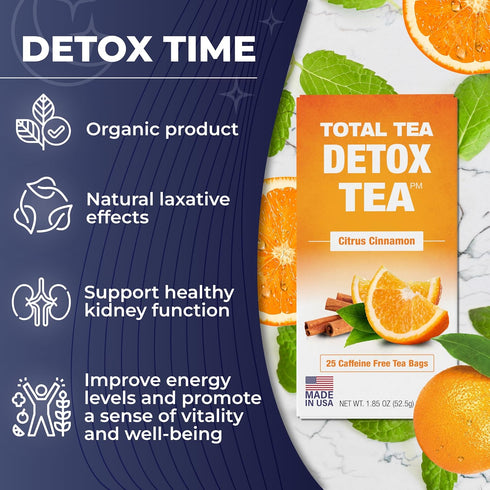 Set 25 Total Tea Detox Tea & Energy - Day Detox - Herbal SIim Tea with Chamomile - Hibiscus Tea and Ginger Root