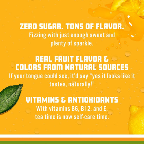 17 Oz (Pack 12) Sparkling Ice Tea + Lemonade Sparkling Water, Zero Sugar Flavored Water, with Vitamins