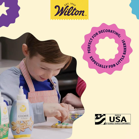 Wilton Cookie Icing, Fast-Drying Squeeze Bottle, 7.5 oz, White, for Decorating Cookies