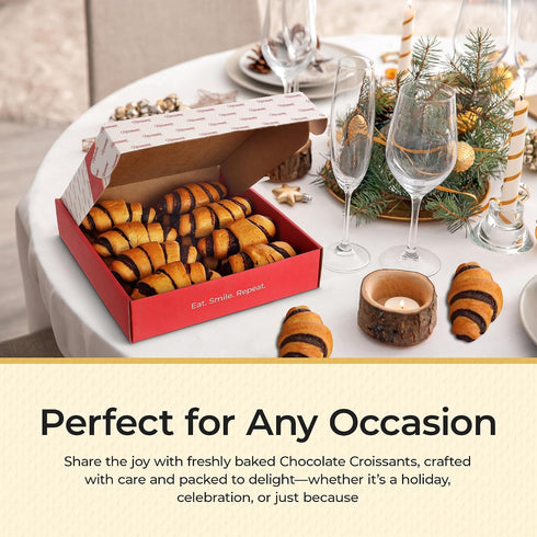 16-pack Chocolate Croissant Gift Box | Nut & Dairy Free Baked Goods | Gourmet Food Gifts for Adults | OU Kosher
