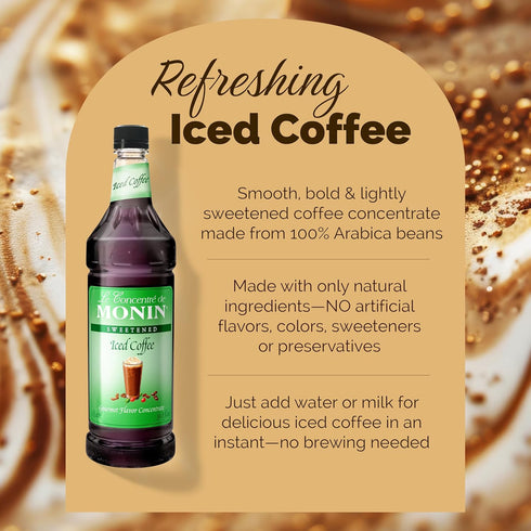 1 Monin - Premium Iced Coffee Concentrate | Clean Label with No Artificial Flavors, No Artificial Preservatives