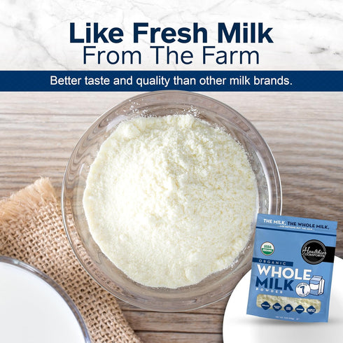 (7 oz) Healthier Comforts Organic Whole Milk Powder | USDA Organic Dried Milk | Non-GMO, Gluten Free, Kosher
