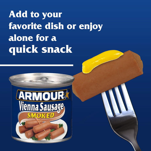 Armour 4.6 OZ (Pack 24) Star Vienna Sausage, Smoked, Canned Sausage