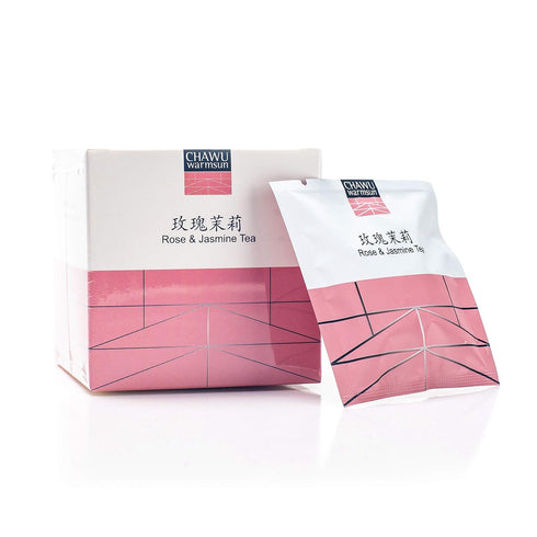 ChaWuWarmSun Rose & Jasmine Tea Bags, 16 Tea Bags, 8 Count/Box (Pack of 2)
