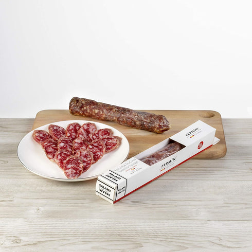 7 oz Fermin Salchichon Dry-Cured Iberico Sausage, | Premium Spanish Charcuterie Made with Iberico Pork