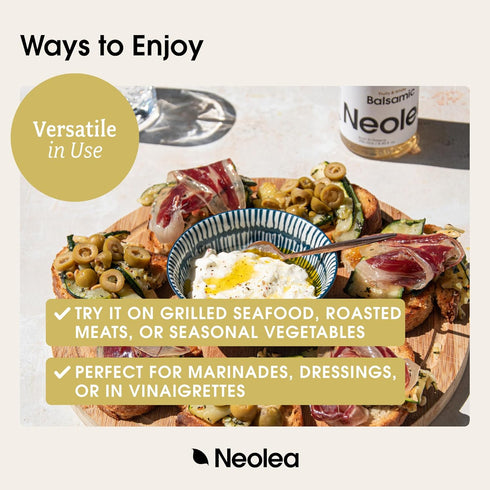 8.45 oz 250 ml Neolea White Greek Balsamic Vinegar from Greece - American Oak w/Aged Vanilla & Honey Notes - Adds a