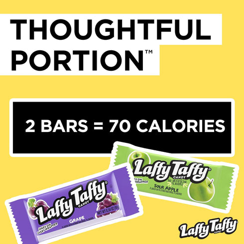 6 Laffy Taffy Candy, Assorted Fruit Flavors, Individually Wrapped Mini Bars, Ounce Bag