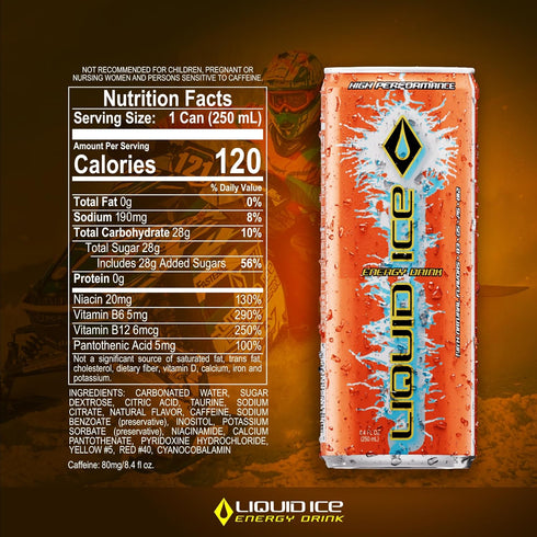 (8.3 Oz, 24 Count) Liquid Ice Energy Drink - Citrus Pop Fl