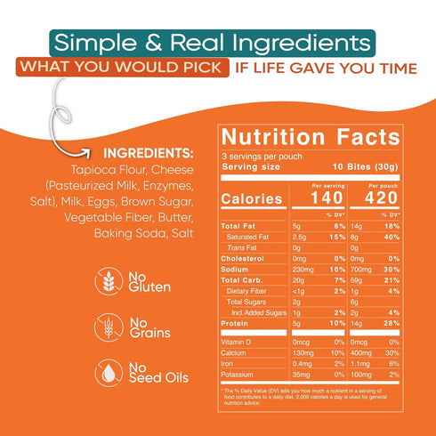 CHiPA (7g (6-Pack, 1.5oz Gluten-Free Cheese Snacks Inspired by Latin Cheese Bread Made with Cassava & Real Ingredients