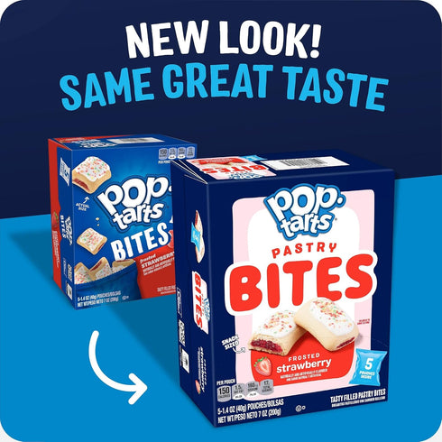 (5 25 Pop-Tarts Baked Pastry Bites, Kids Snacks, School Lunch, Frosted Strawberry Boxes, Pouches)