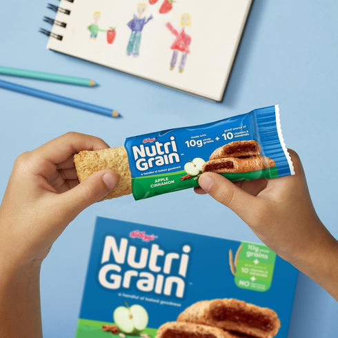 10g (3 48 Count) Nutri-Grain Breakfast Bars, Made with Whole Grains, Snack Bars, Apple Cinnamon Boxes