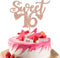 Rsstarxi 1 Pack Sweet 16 Cake Topper Glitter Cheers to 16 Years Old