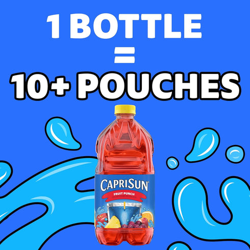 1 64 oz Capri Sun Flavored Juice Drink Blend with Other Natural Flavor, Bottle, for School Lunches and On-the-Go