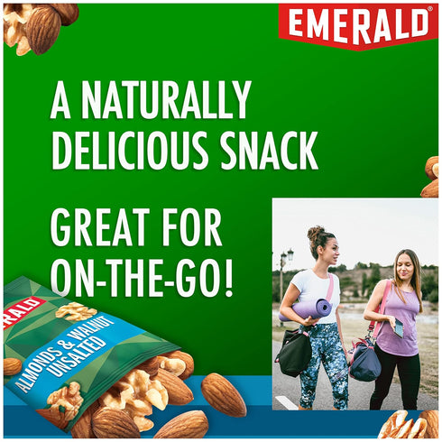 7 (1-Pack), 100-Calorie Packs Emerald Nuts Unsalted Almonds and Walnuts Ct Individual of Nut Blend, Kosher Certified