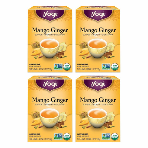 Yogi Tea Mango Ginger - 16 Bags per Pack (4 Packs) -