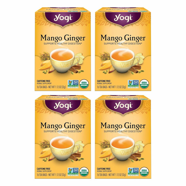 Yogi Tea Mango Ginger - 16 Bags per Pack (4 Packs) -
