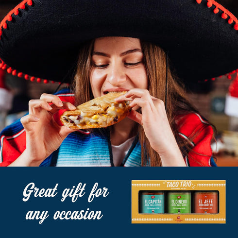Pack PS Seasoning Taco Box El Jefe, El Dinero, El Capitan - Complete Taco Tuesday Seasoning Kit & BBQ Dry Rub Variety