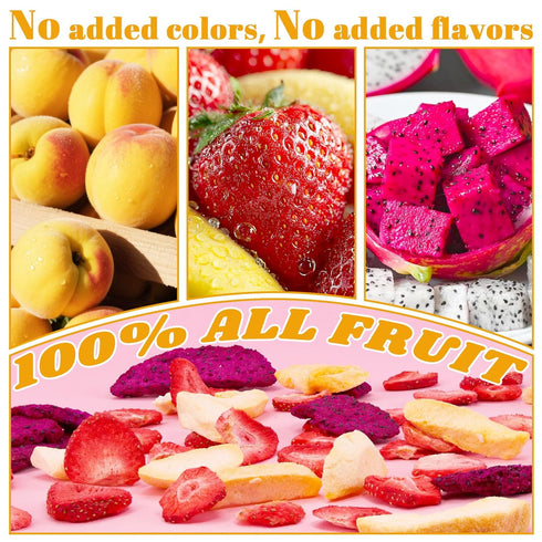 IMakArt Set 140g 100% Pack 7-0.71 oz Freeze Dried Fruit - Natural Fruit Snacks, Gluten Free, Sugar Free, Healthy Snacks