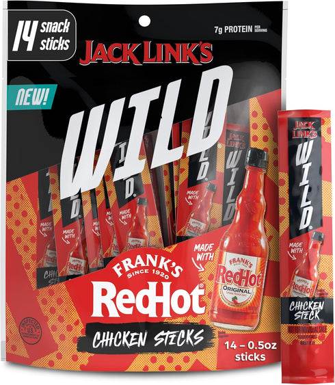 Jack Link's Wild Mini Chicken Sticks Made with Frank's RedHot Flavor 7g