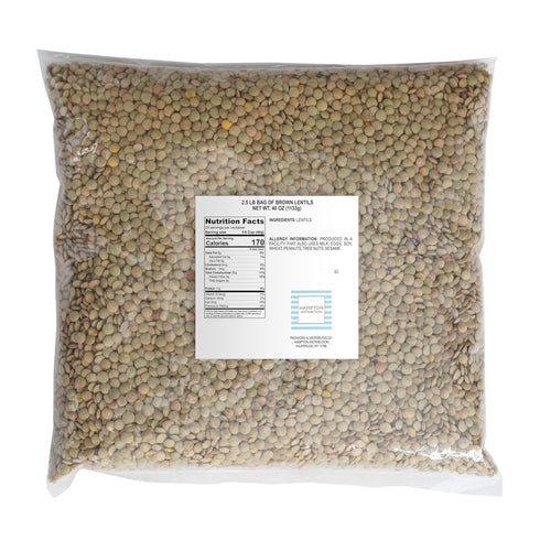 2.5 Brown Lentils, Pound Bulk Bag