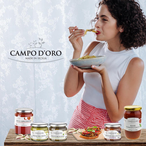 (6.35 oz -180 CAMPO D'ORO - Sun-Dried Tomatoes in extra virgin olive oil, g), Non-GMO, Product of Italy
