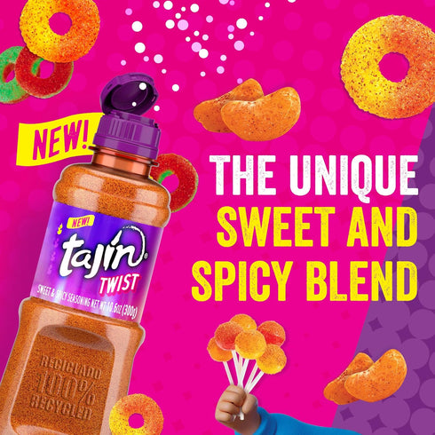 10.6oz (Pack 2) Tajin Twist Sweet and Spicy Seasoning, Fruit and Chili Powder