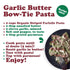 8.8 oz (Pack 2) Food to Live Organic Striped Farfalle Pasta, of - Italian Artisan Tri-Color Bow-Tie Pasta. Made