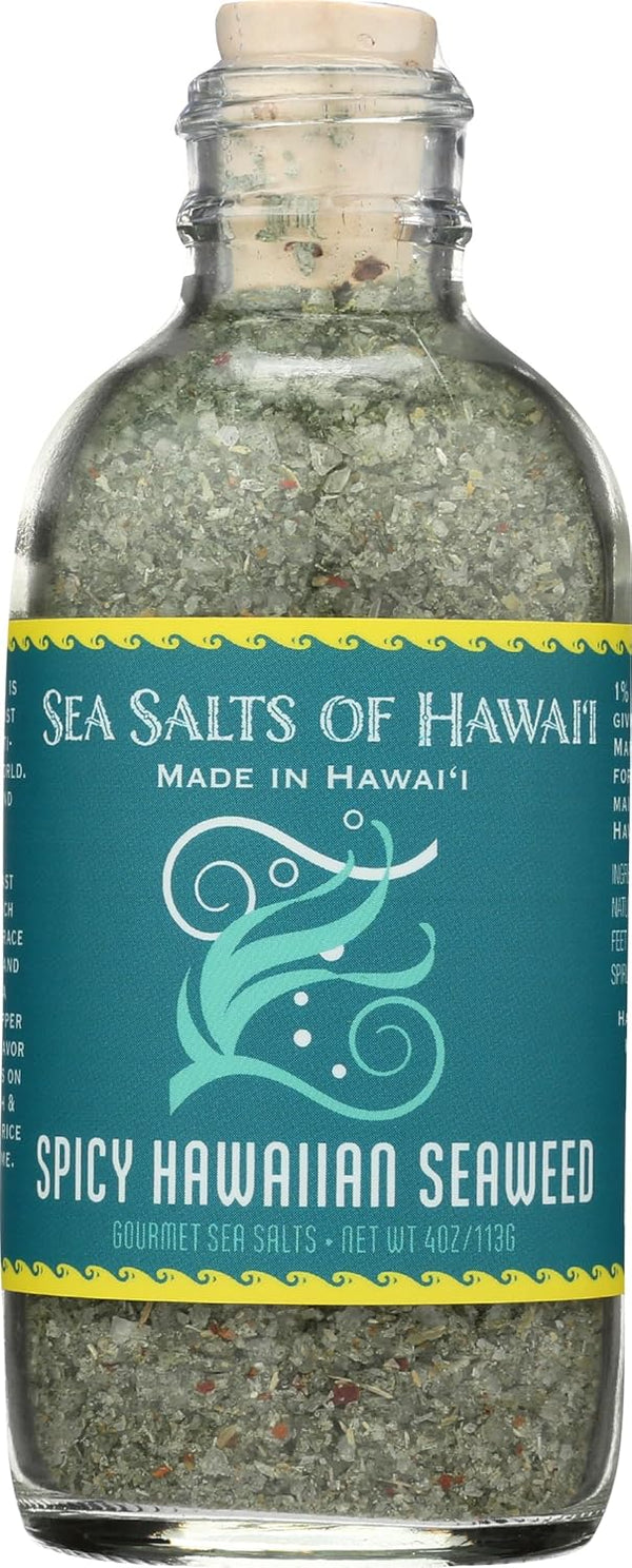 Sea Salts of Hawaii Spicy Hawaiian Seaweed Sea Salt, 4oz. Made in