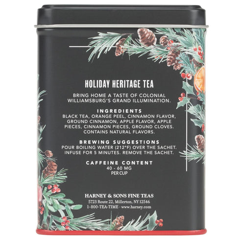 Peel,20 Count (Pack 1) Harney & Sons Holiday Heritage Colonial Williamsburg Blend | Black Tea with Warm Apple