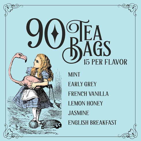 Set, 6 Set 90 Alices Adventures in Wonderland, Wonder of Tea Gift includes Flavors of Tea with Book Quotes