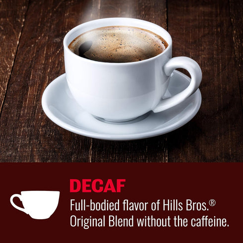 Hills Bros Decaf Medium Roast Single Serve Coffee Pods, 12 Count, Keurig Compatible