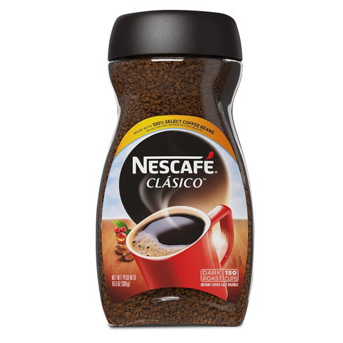 10.5 oz Pack 2 Nescafe Dark Roast Instant Coffee | Clasico | Jar |