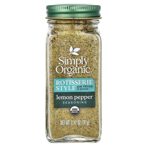 Simply Organic Organic Lemon Pepper Rotisserie Style Seasoning, 3.42 OZ