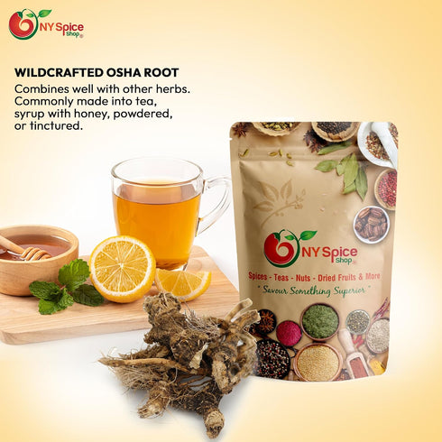 2 NY Spice Shop Osha Strong Root Whole - Ounce Dried Ligusticum Porteri Herb - Natural Wild Crafted Osha Root Extract