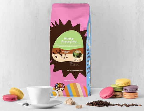 10 oz (Pack 2) Crazy Cups Flavored Ground Coffee, Pistachio Coffee in Bag, For Brewing Hot or Iced