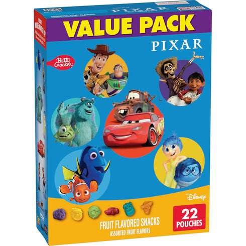 Disney Pixar Fruit Flavored Snacks, Gluten Free, Kids Snacks, Value Pack, 22