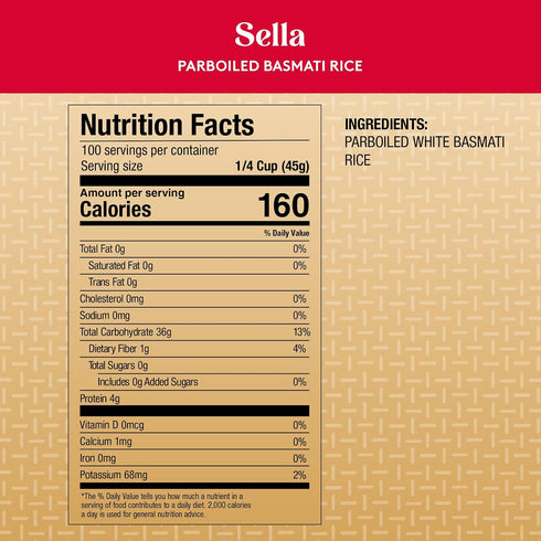10 lb Royal Chef's Secret Sella Basmati Rice - Authentic Extra Long Grain Parboiled Basmati White Rice - Bag - Perfect