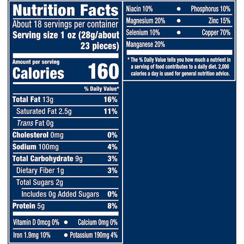 1 lb 2.25oz PLANTERS Deluxe Salted Whole Cashews, Party Snacks, Plant-Based Protein, Quick Snack for Adults, After