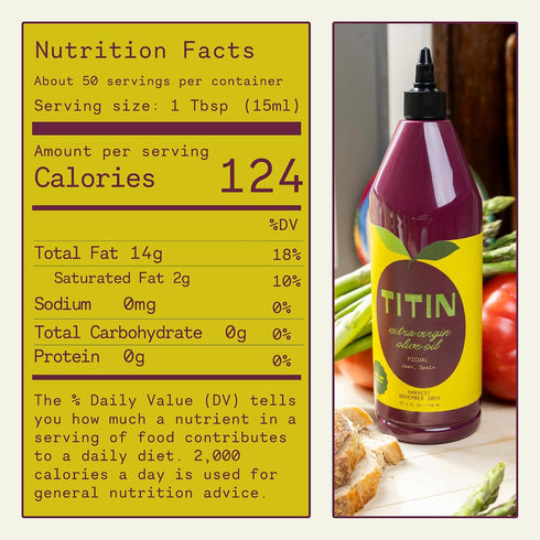 2025 TITIN Extra Virgin Olive Oil for Everyday Cooking, High Polyphenol, First Harvest Cold-Pressed Single Origin