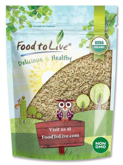 Food to Live Organic Brown Jasmine Rice, 1 Pound Non-GMO, Whole-Grain Rice,