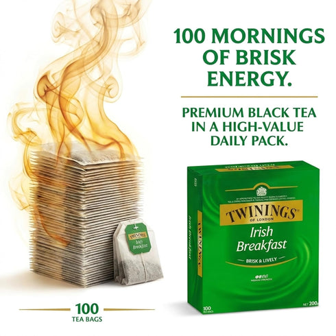 100 Pack Twinings Irish Breakfast Classics Teabags